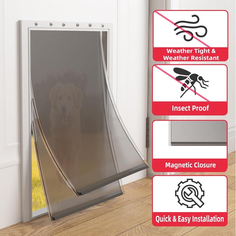 Fuzzycare 2PACK Extra Large Dog Door Replacement Flap with Screws,Doggie Door Replacement Flaps Compatible with PetSafe Freedom Doggie Doors PAC11-11040, 13 1/8" X 24 7/8", Flexible, Weather Resistant - Image 5